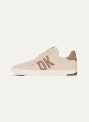 Beige Dkny Abeni-Lace Up Women's Sneakers | O0219332