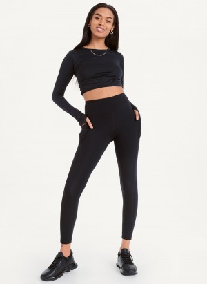 Black Dkny Balance High Waist Women's Leggings | V5731903