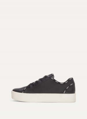 Black Dkny Court Women's Sneakers | D1173657