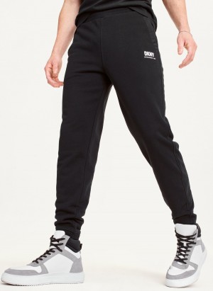 Black Dkny French Terry Men's Pants | V1225542