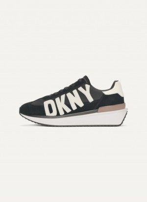 Black Dkny Kamryn Slip On Wedge Women's Sneakers | V1041186