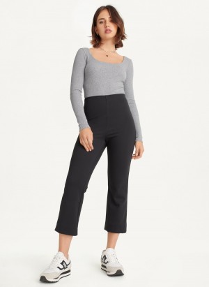 Black Dkny Kick Flare Crop Women's Pants | K5807828