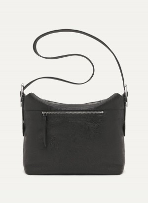 Black Dkny Large Buckle Women's Satchel Bags | E5395385