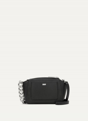 Black Dkny Mini Dome Women's Crossbody Bags | U4676456