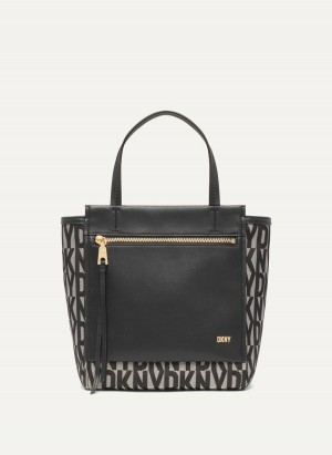 Black Dkny Pax North-South Women's Tote Bags | T5958028