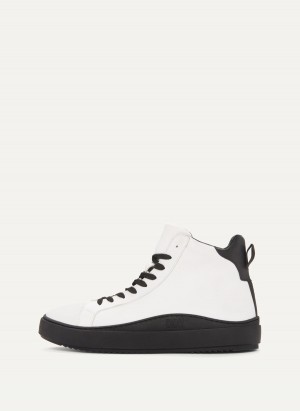 Black Dkny Plain Hi Top Men's Sneakers | Q4456560