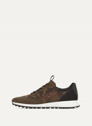 Brown Dkny Camo Runner Men's Sneakers | D1697295