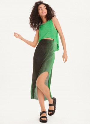 Green Dkny Pleated Women's Skirts | W1252779