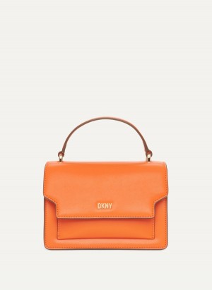 Orange Dkny Millie Leather Top Handle Women's Tote Bags | B2373251