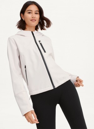 White Dkny Soft Shell W Bonded Velour Women's Jackets | Y3861011