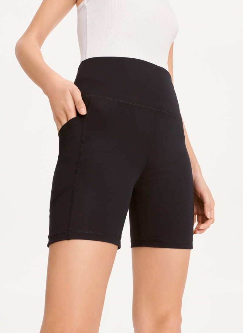 Black Dkny Balance Compression Bike Women's Shorts | B8192429