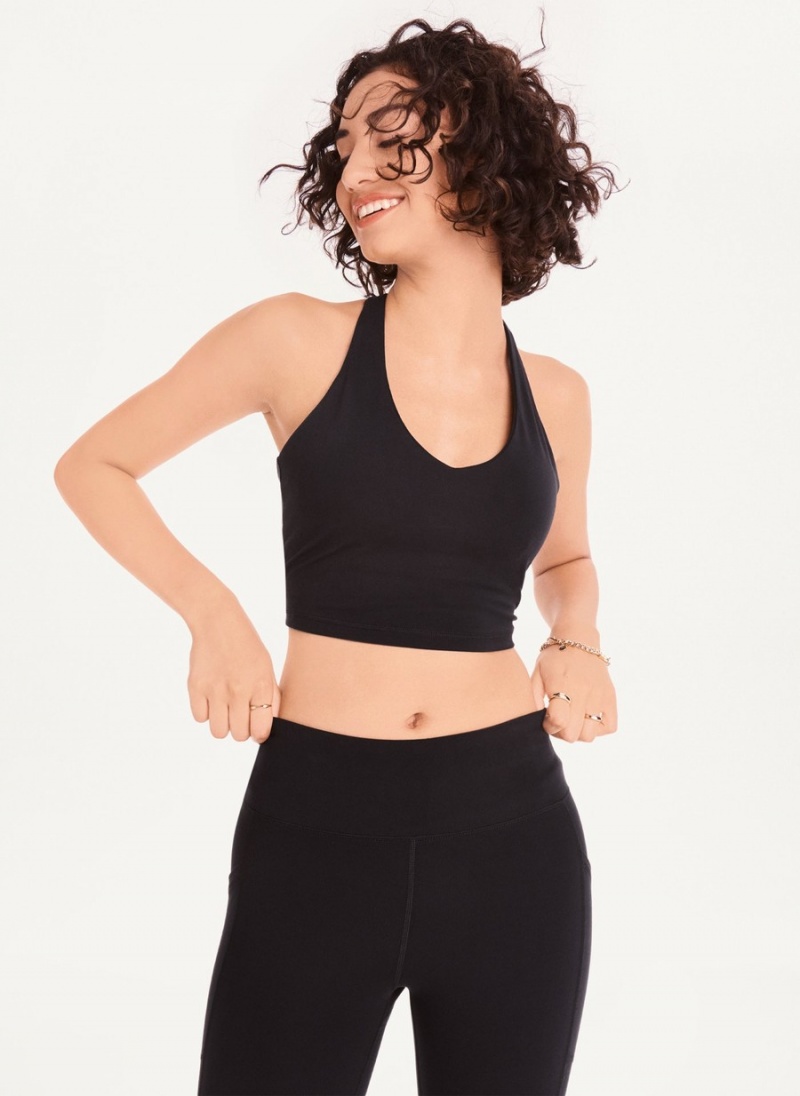 Black Dkny Balance Compression Women's Sports Bra | K4159749