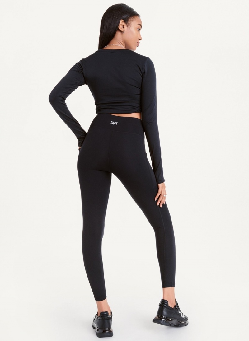 Black Dkny Balance High Waist Women's Leggings | V5731903