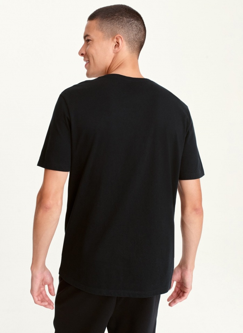 Black Dkny Cityscape Sketch Men's T Shirts | D8750181