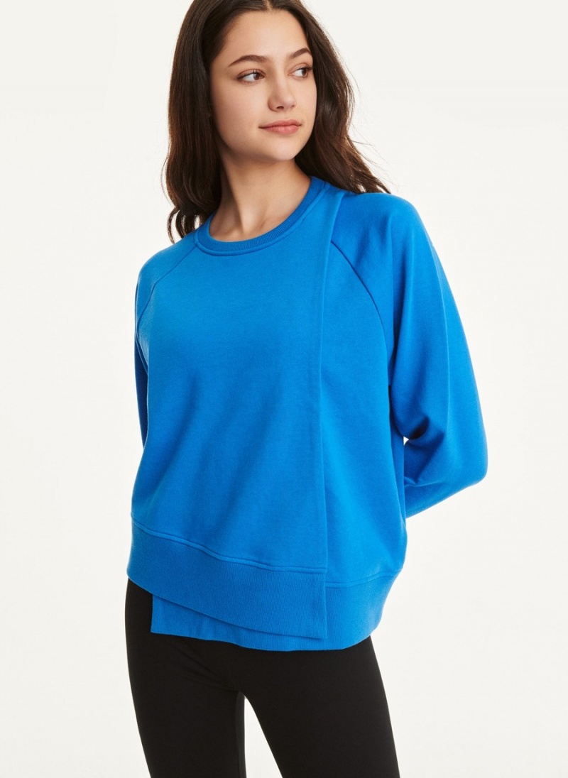 Black Dkny Cotton Jersey Asymmetrical Women's Sweaters | B6059943