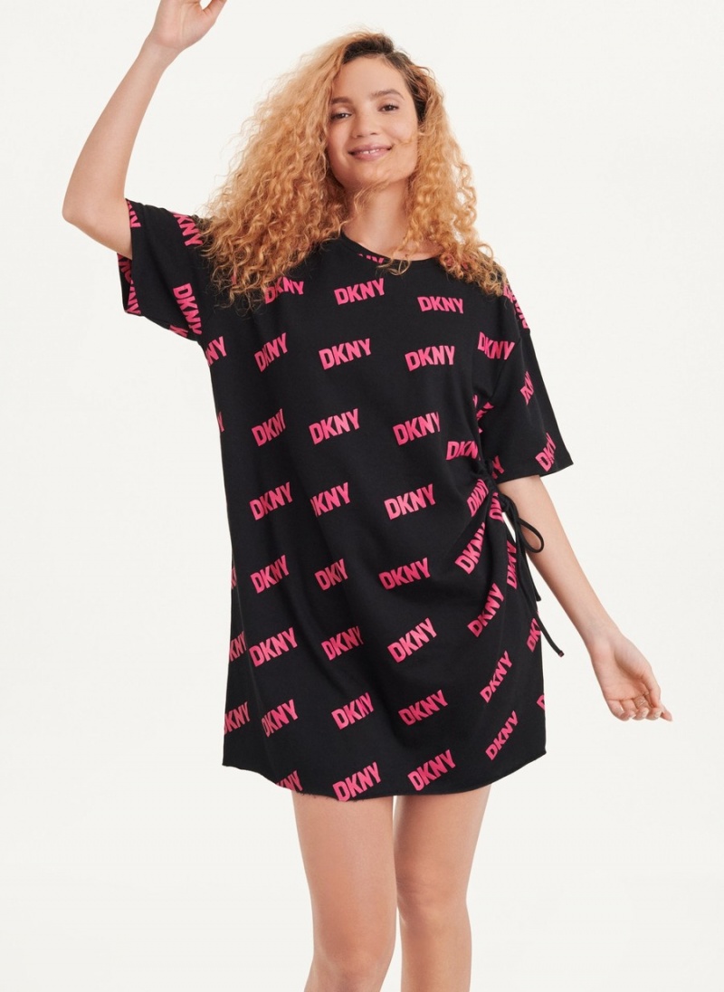 Black Dkny Cutout T-Shirt Women's Dress | O9158827