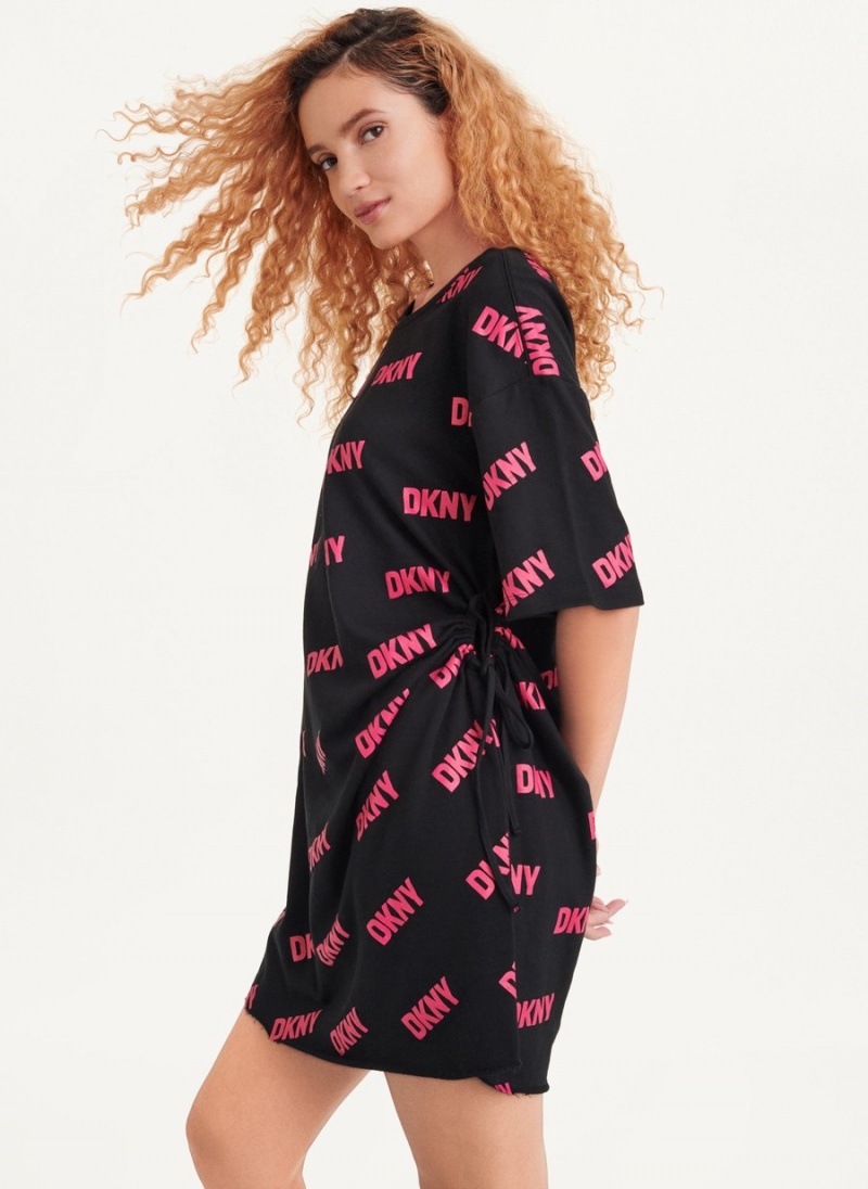 Black Dkny Cutout T-Shirt Women's Dress | O9158827