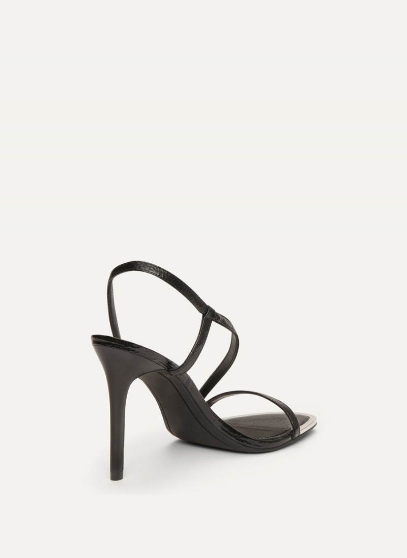 Black Dkny Danielle Strappy Women's Heels | V2813396