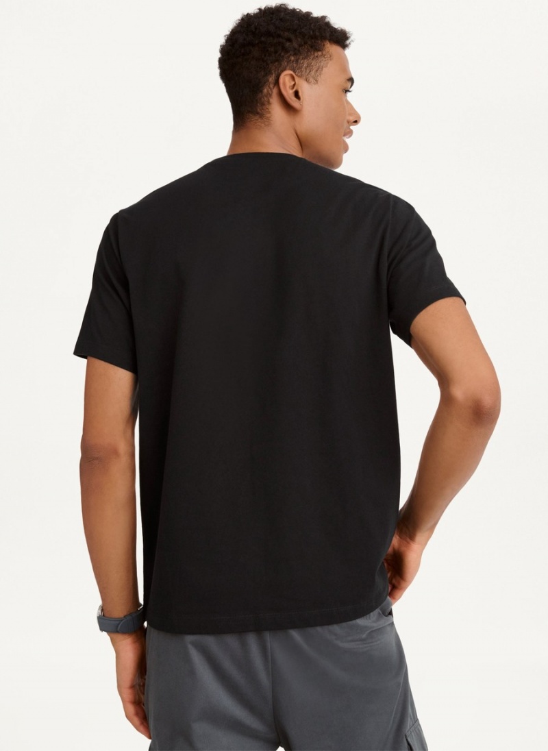 Black Dkny Debossed Logo Men's T Shirts | W5421657