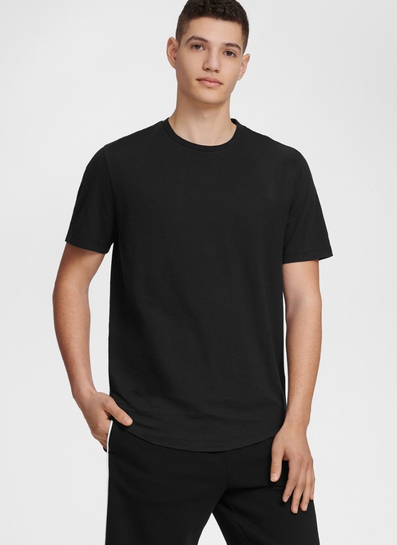 Black Dkny Essential Men\'s T Shirts | Y5382363