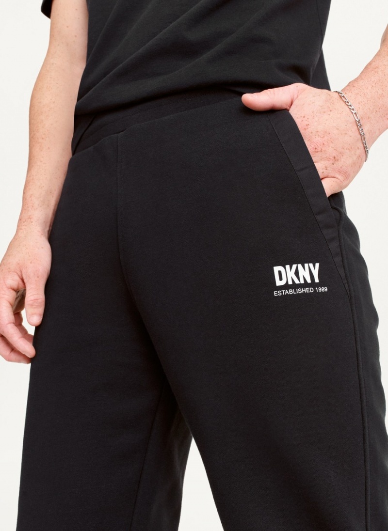 Black Dkny French Terry Men's Pants | V1225542