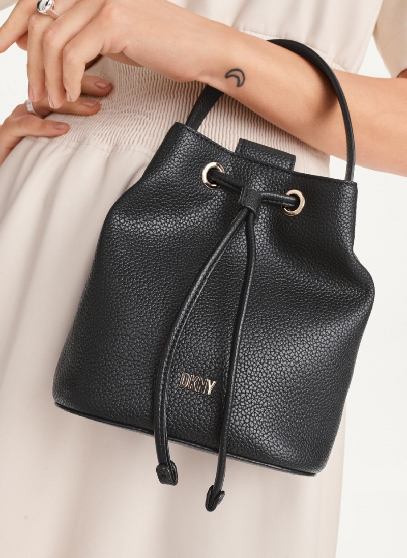 Black Dkny Inessa Women's Bucket Bags | V8953866