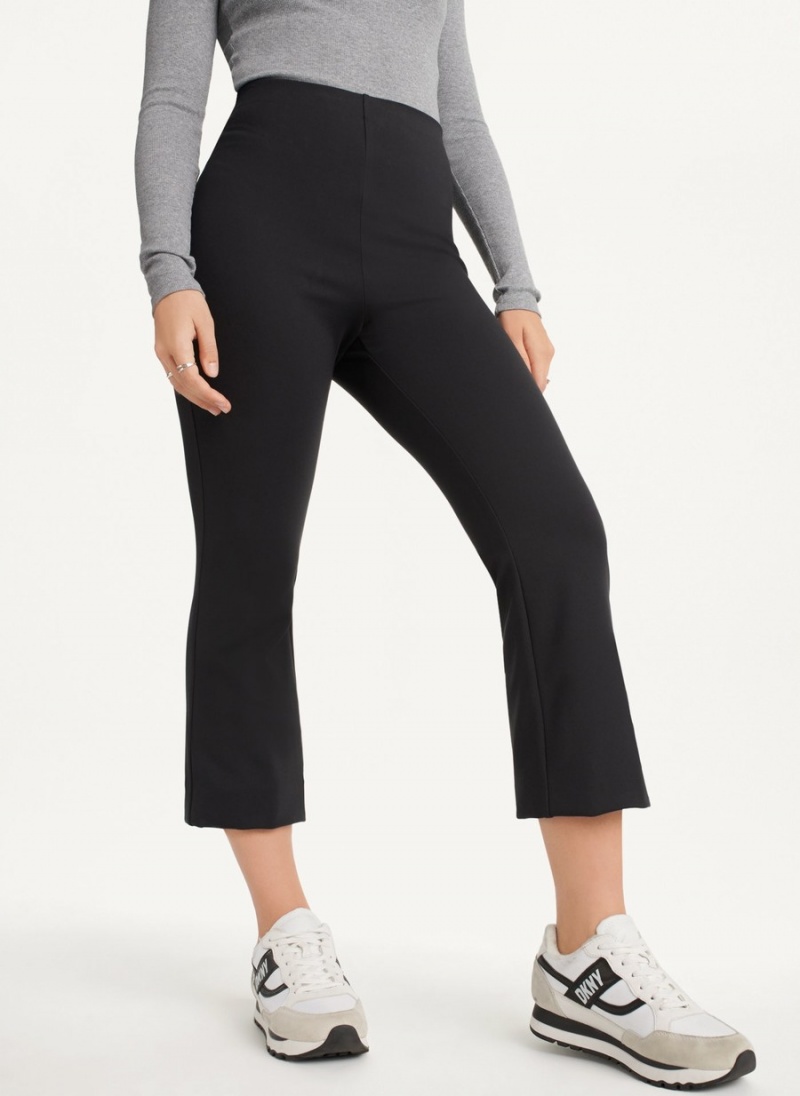 Black Dkny Kick Flare Crop Women's Pants | K5807828