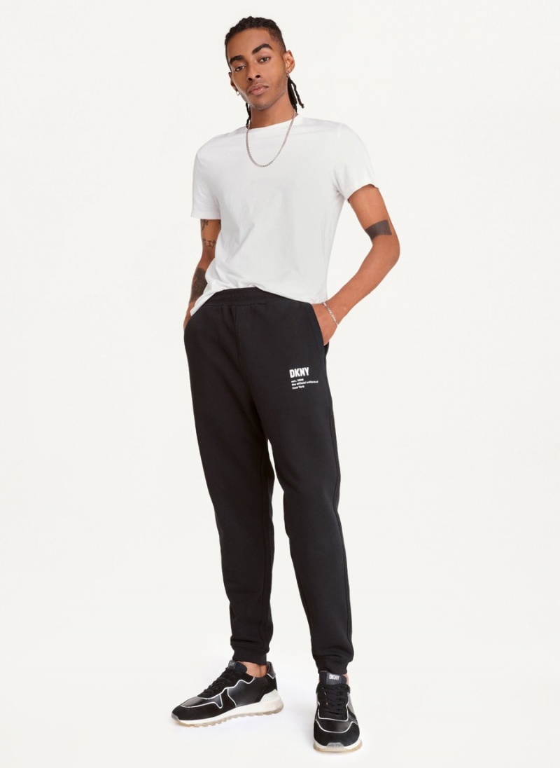 Black Dkny Logo Men's Pants | B7489969