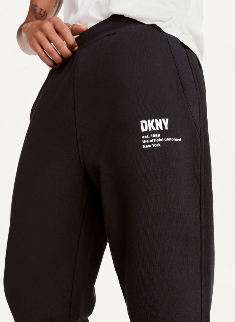 Black Dkny Logo Men's Pants | B7489969