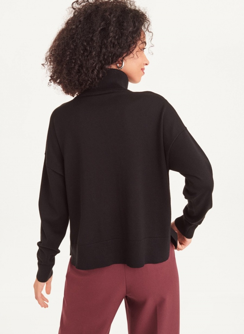 Black Dkny Long Sleeve Turtle Neck Ombre Women's Sweaters | X1710838