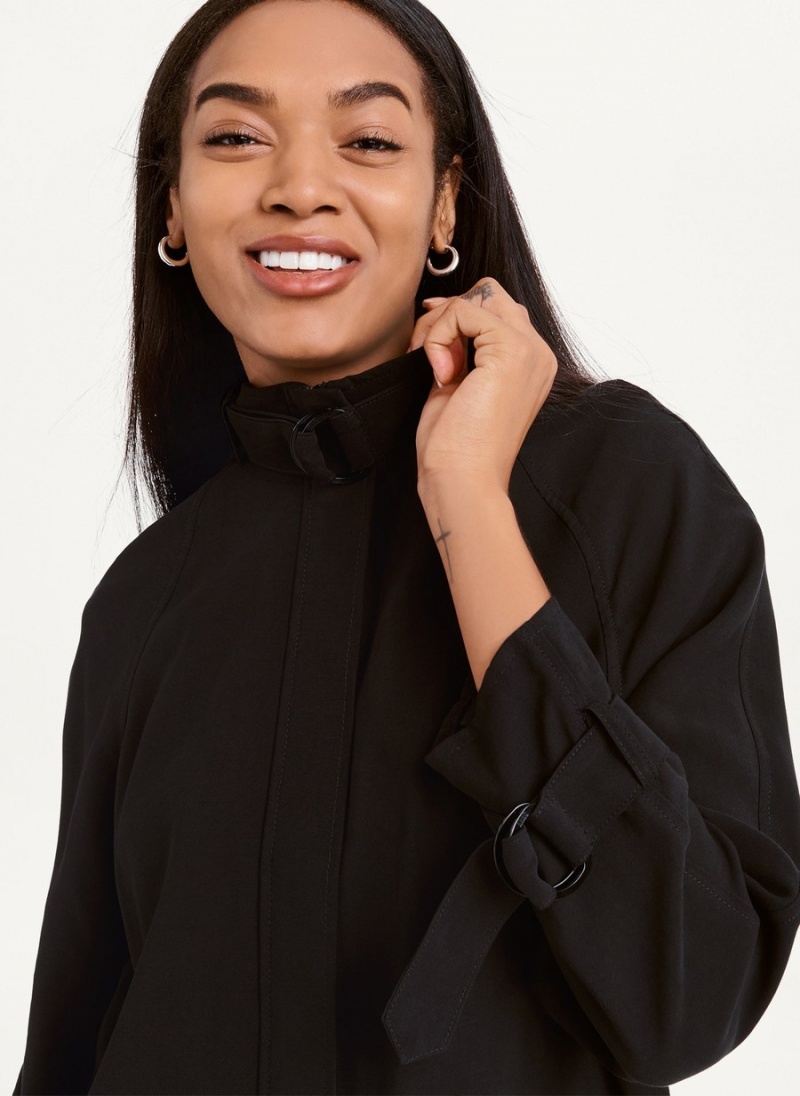 Black Dkny Long Sleeve Women's Jackets | Q4498891