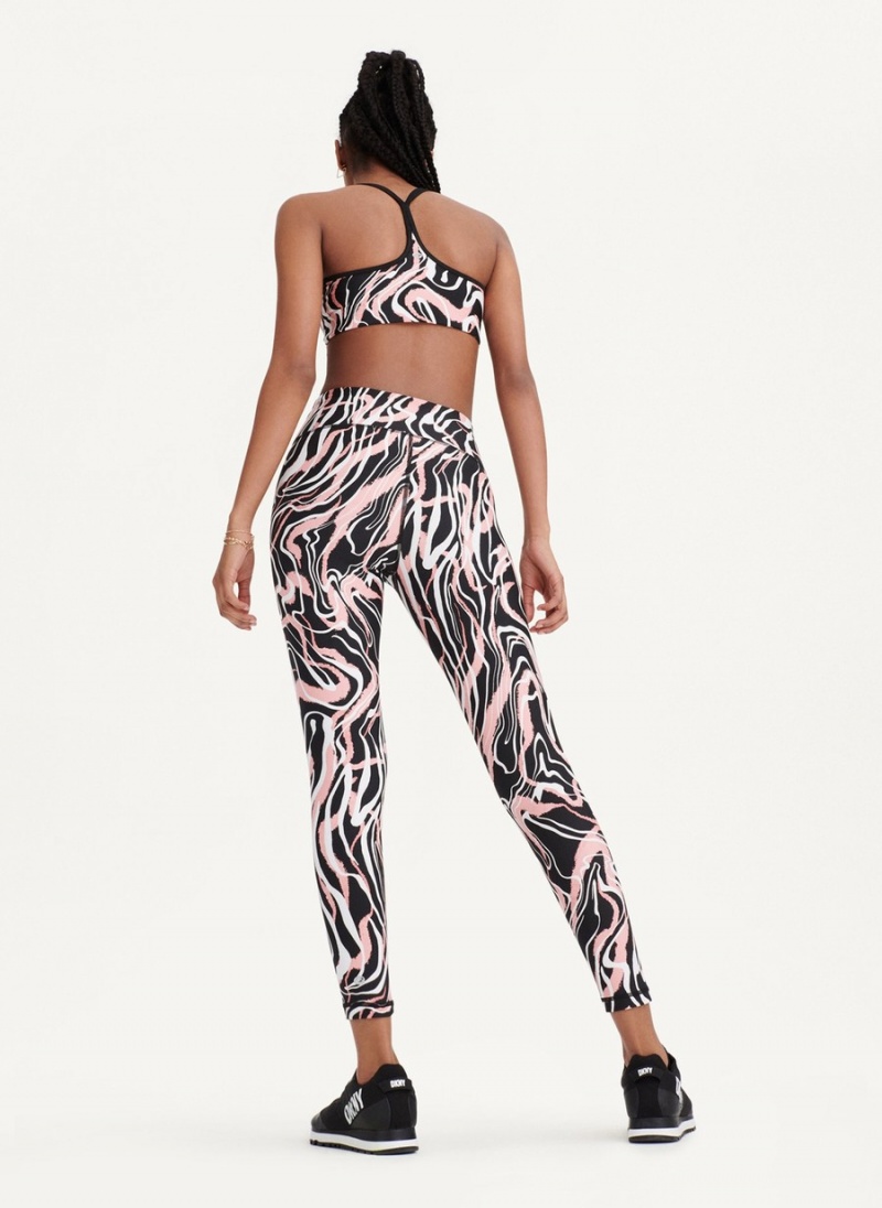 Black Dkny Marble Swirl Print High Waist Women's Leggings | U0456326