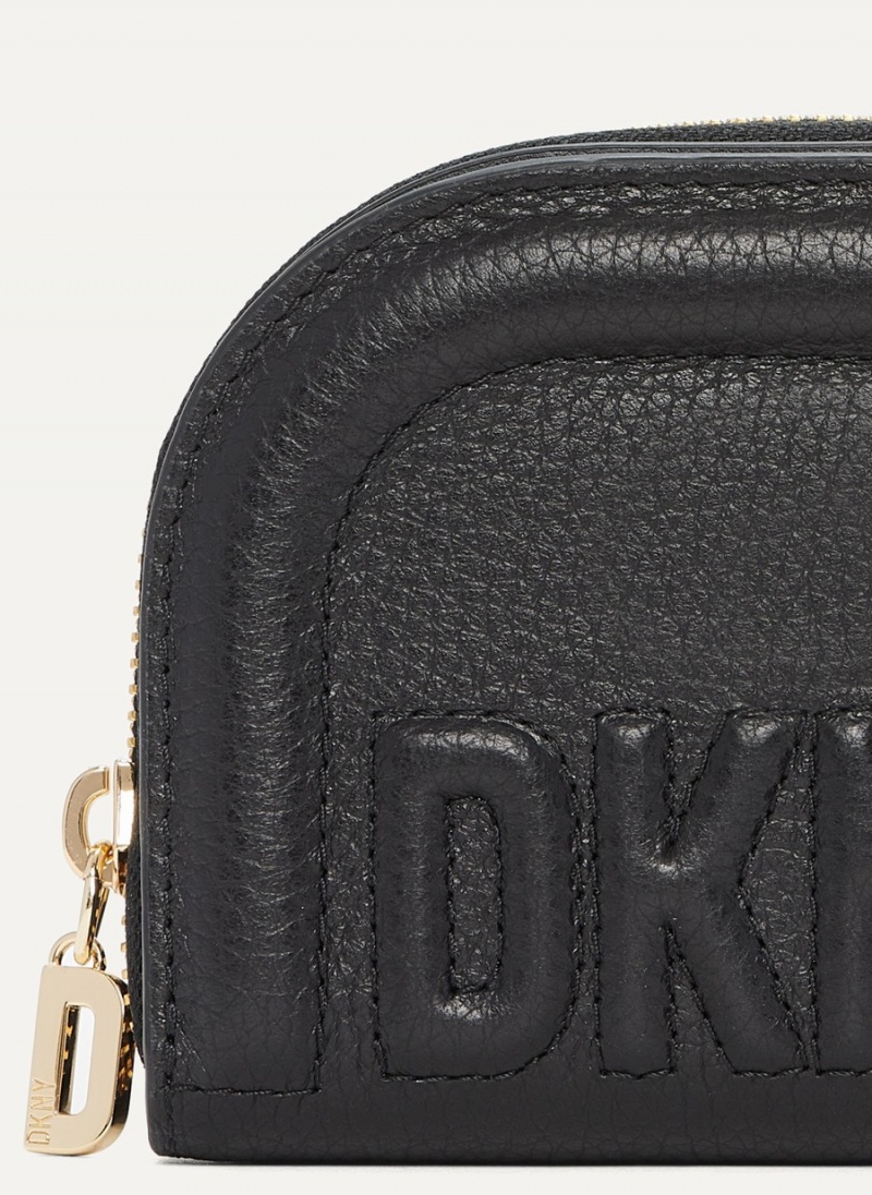 Black Dkny Metro Half Zip Around Women's Wallets | R0917462