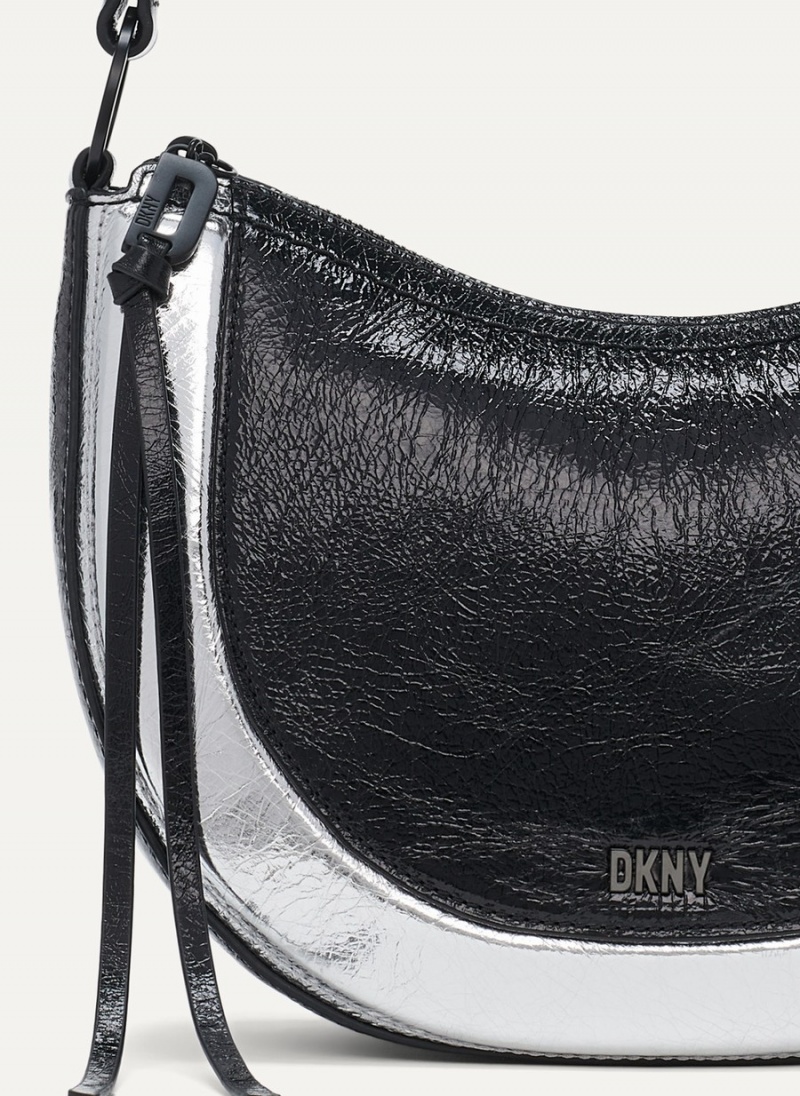 Black Dkny Metro Metallic Women's Shoulder Bags | R9852281