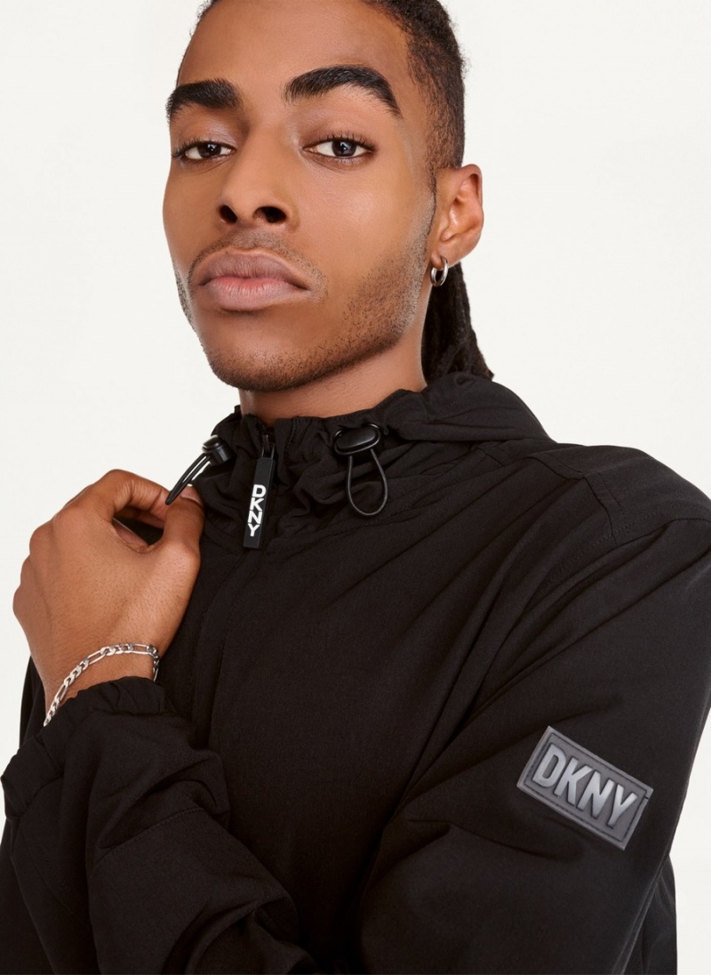 Black Dkny Nylon Men's Windbreaker | Z3959470