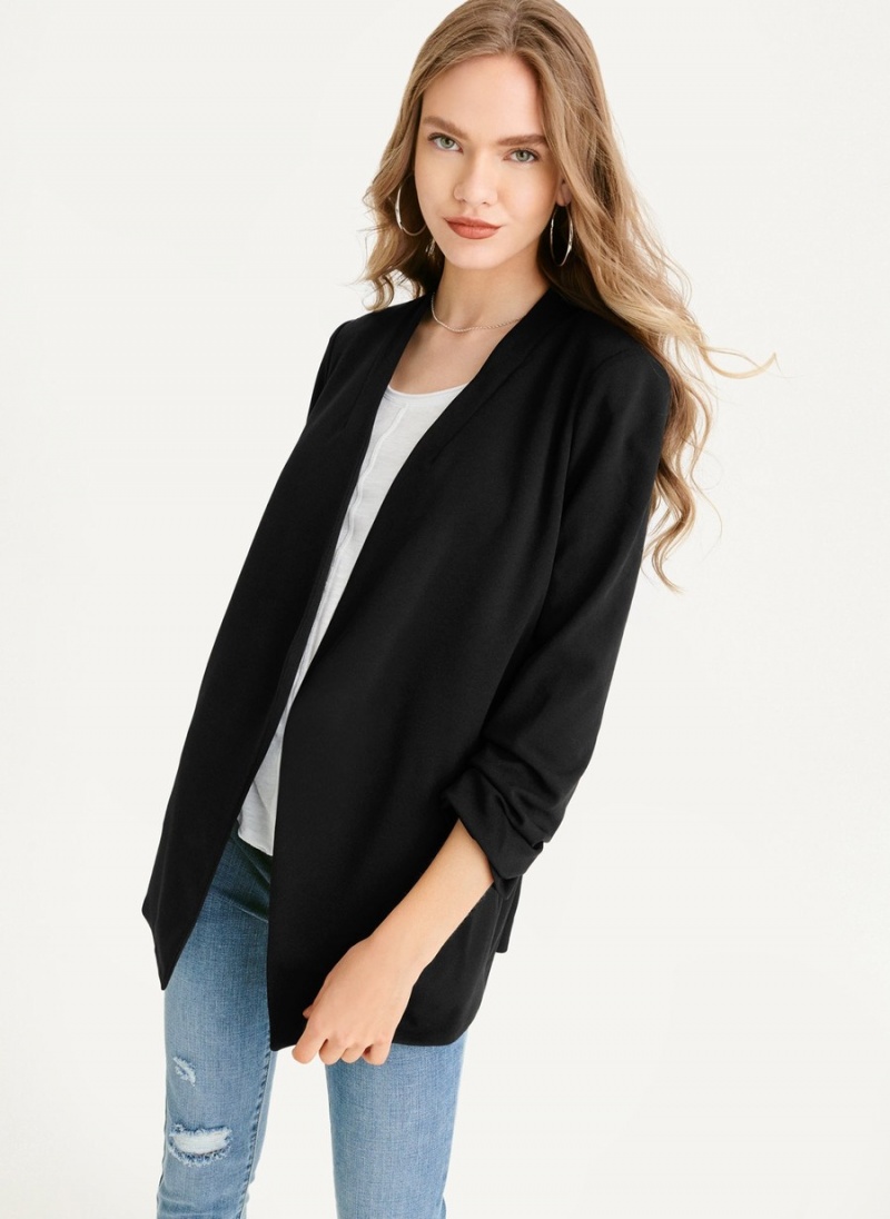 Black Dkny Open Front With Pockets Women's Jackets | Y3349186