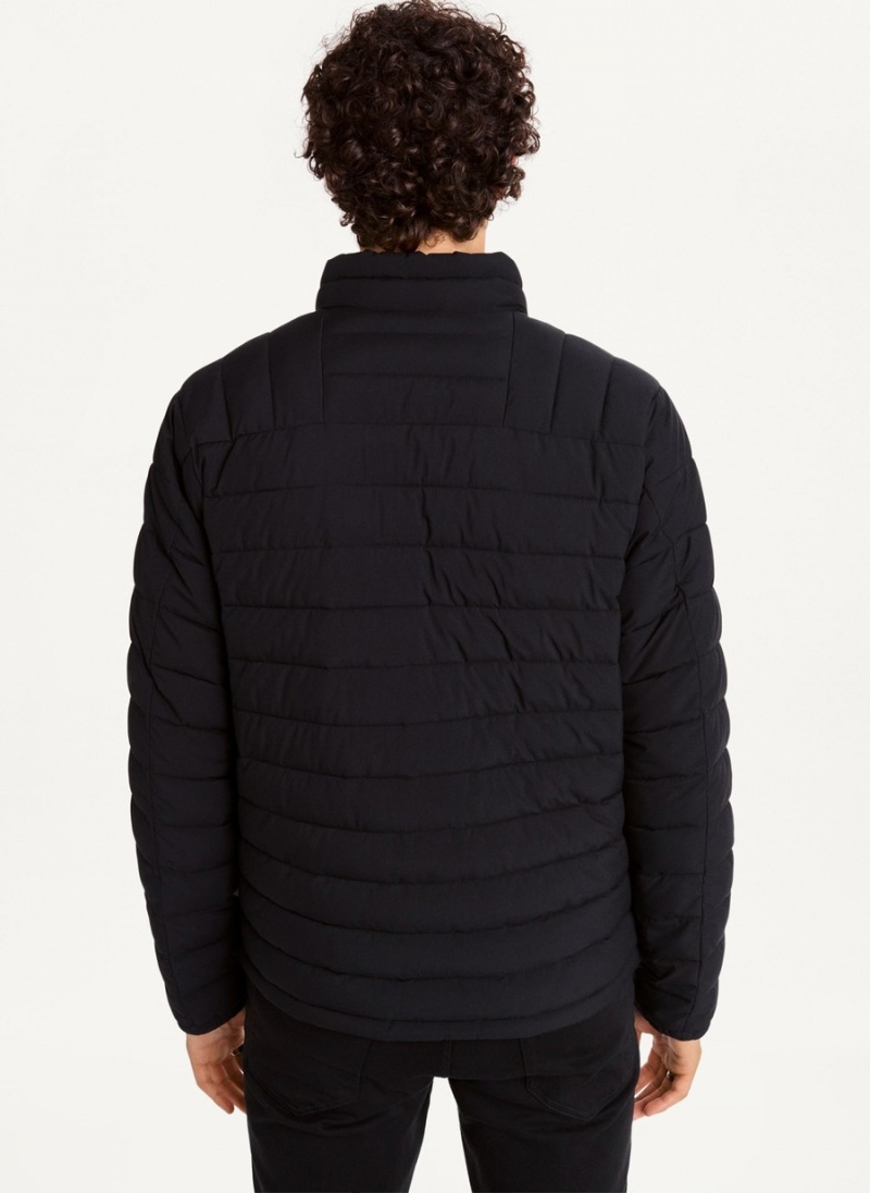 Black Dkny Packable Men's Puffer Jacket | C5578876