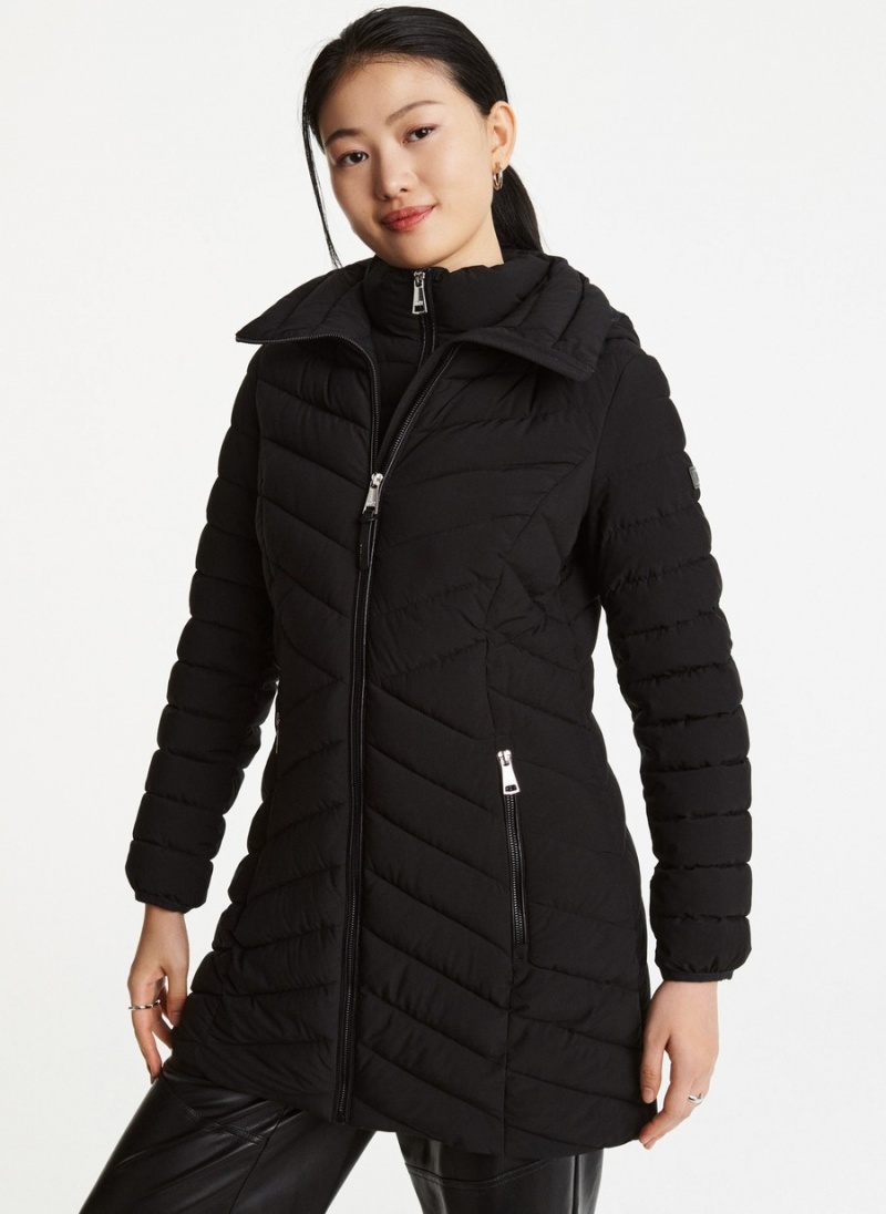 Black Dkny Packable Vestie Walker Women's Jackets | B4481844