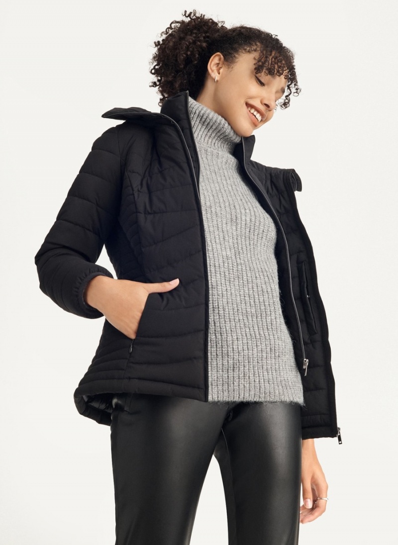 Black Dkny Packable Women's Jackets | Z7359158