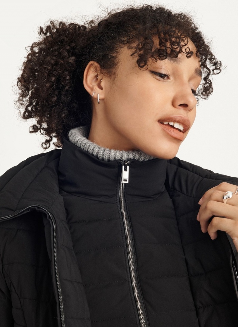 Black Dkny Packable Women's Jackets | Z7359158