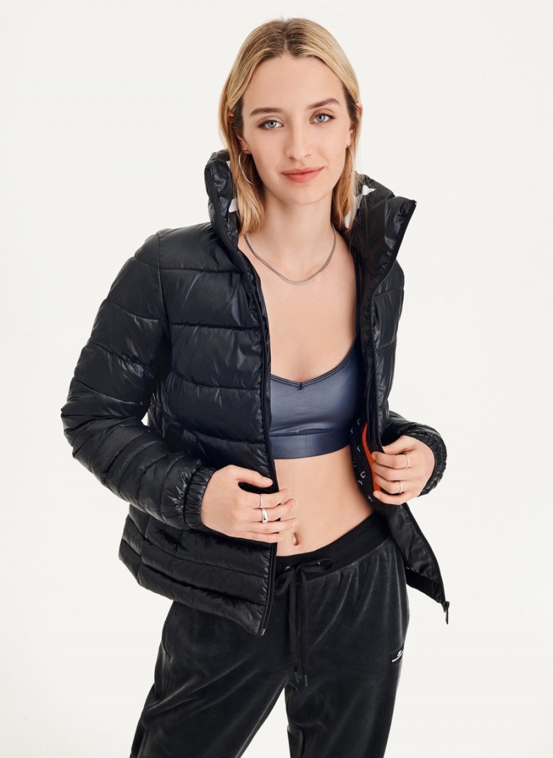 Black Dkny Packable Women's Puffer Jacket | O0828819