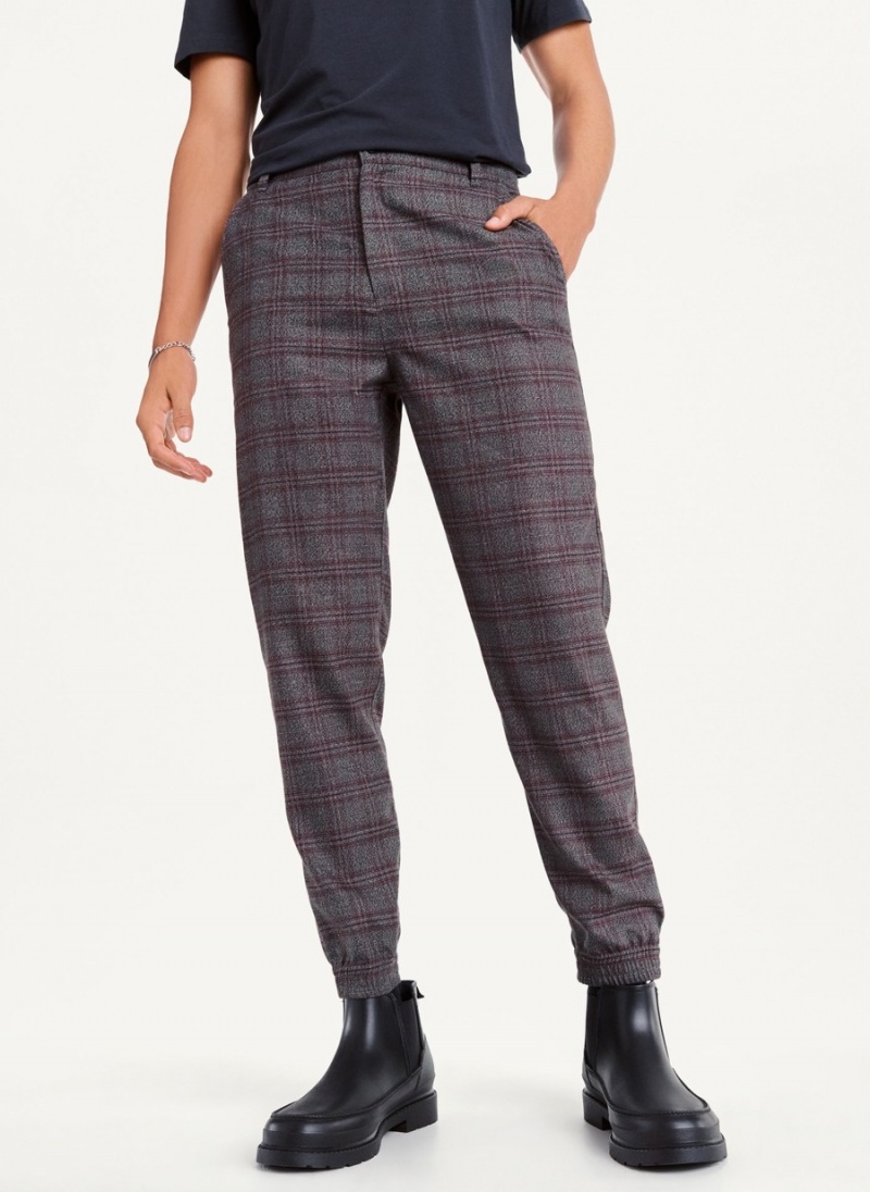 Black Dkny Plaid Men\'s Jogger | Z7266407