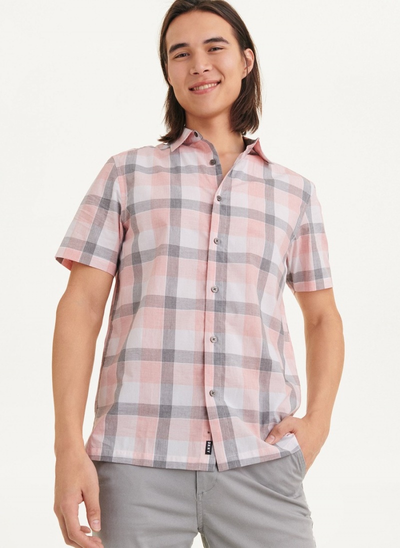 Black Dkny Plaid Men\'s Shirts | E5996603