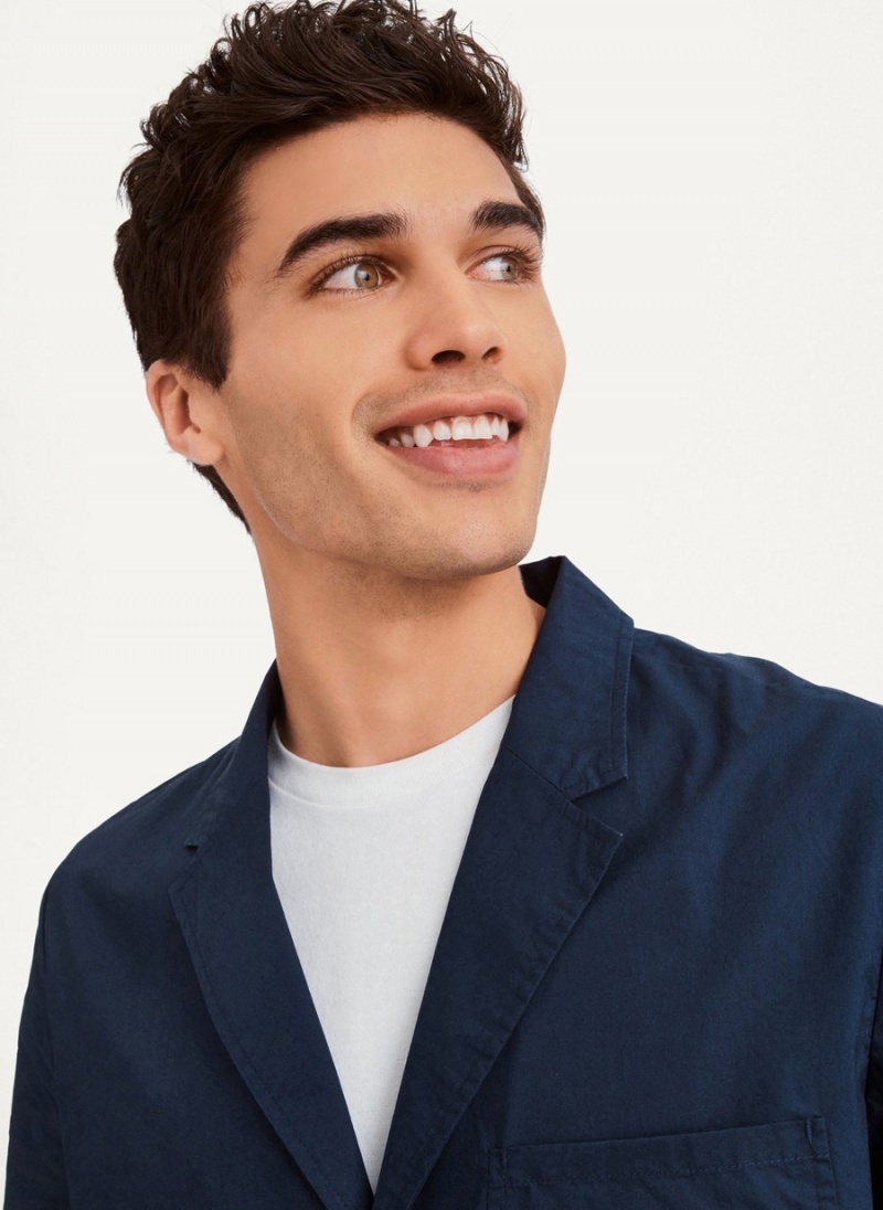 Black Dkny Poplin Men's Blazer | I8916407