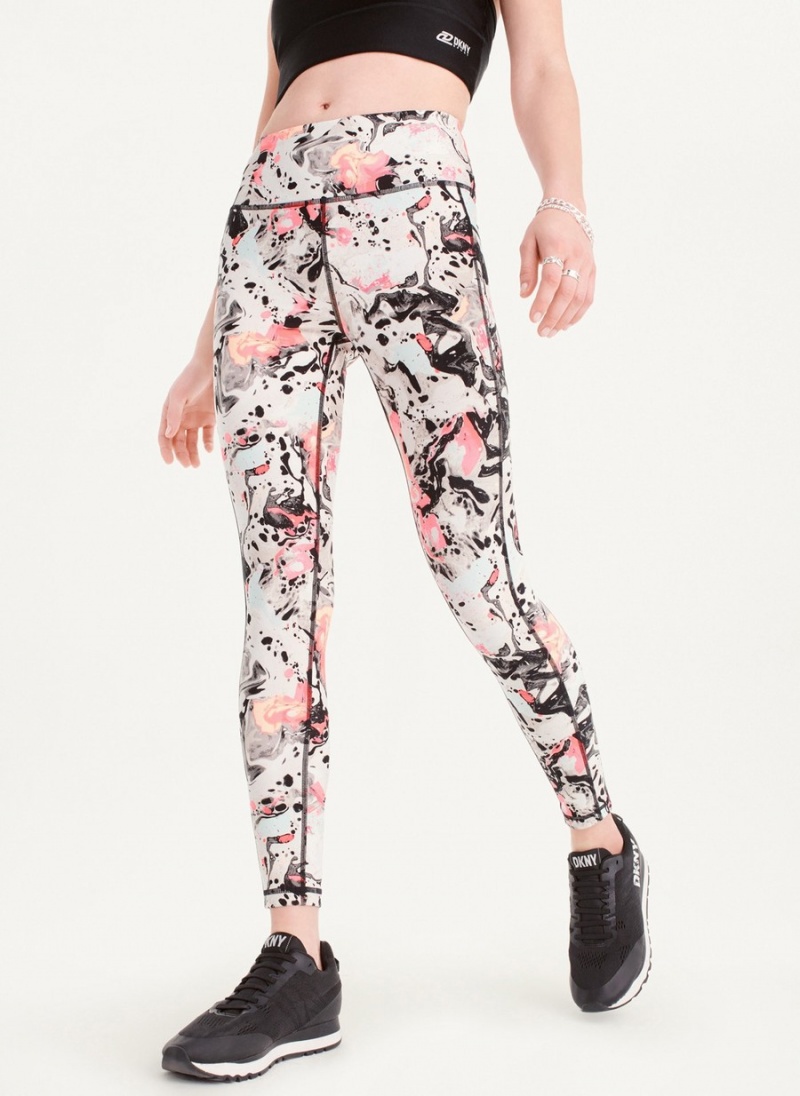 Black Dkny Printed Women's Leggings | Y5471412