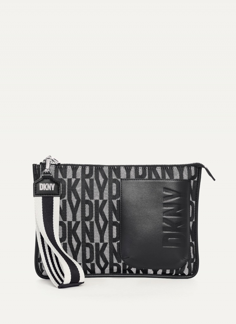 Black Dkny Prospect Logo Women\'s Pouches | J4936533