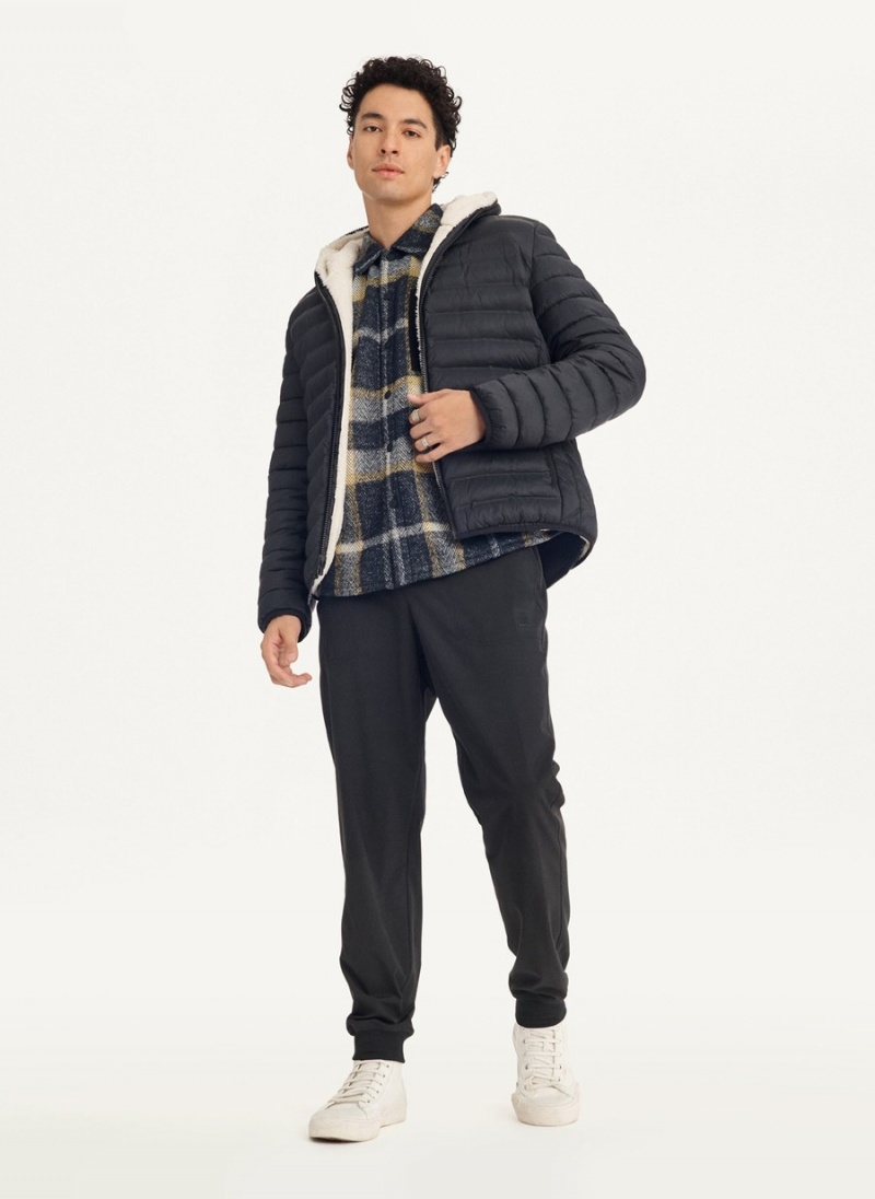 Black Dkny Quilted Reversible Sherpa Men's Jackets | M9522189