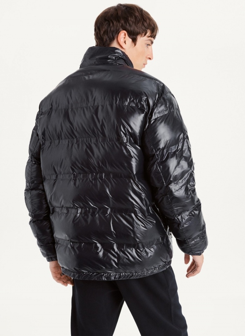 Black Dkny Reversible Men's Puffer Jacket | E5489510