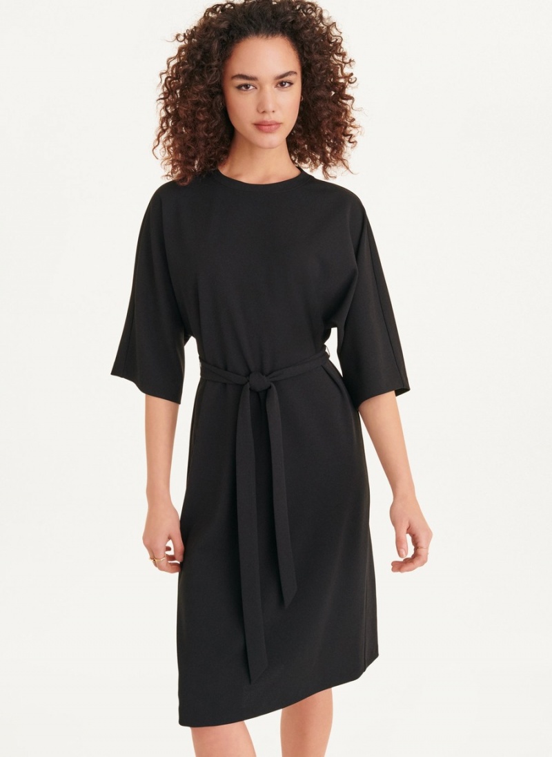 Black Dkny Short Sleeve Kimono Sleeve Women\'s Dress | P2034182