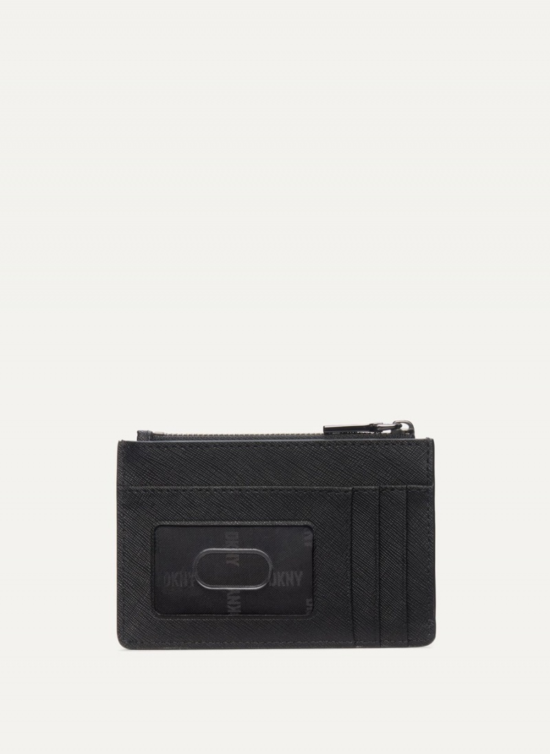 Black Dkny Sidney Key Women's Card Case | T4997742